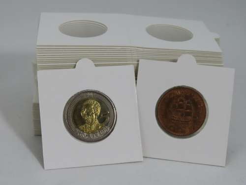 27.5 mm Self Adhesive Coin Holders, 20 x Hartberger Coin Flips, No PVC