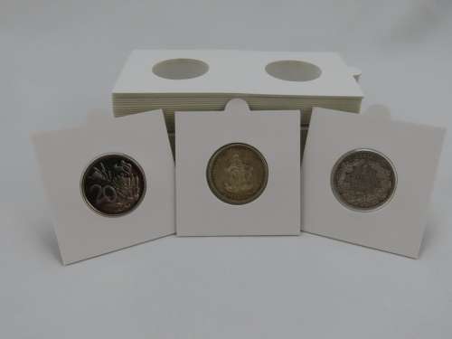 25 mm Self Adhesive Coin Holders, 20 x Hartberger Coin Flips, No PVC