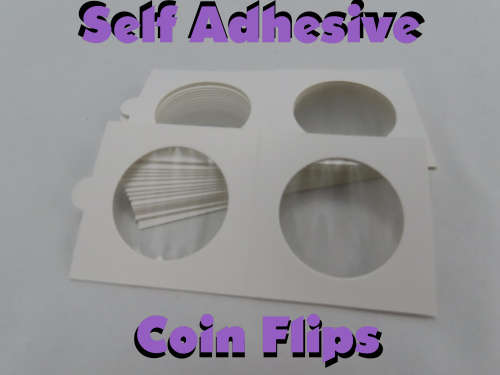 35 mm Self Adhesive Coin Holders, 20 x Hartberger Coin Flips, No PVC