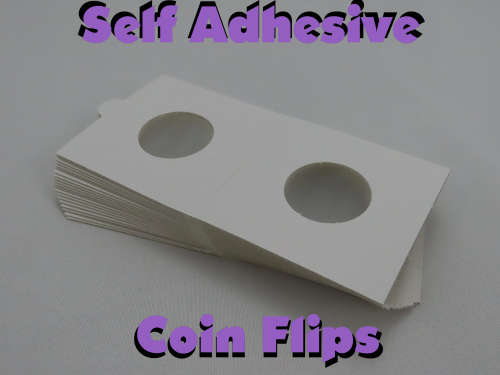 22.5 mm Self Adhesive Coin Holders, 20 x Hartberger Coin Flips, No PVC