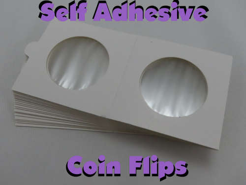 32.5 mm Self Adhesive Coin Holders, 20 x Hartberger Coin Flips, No PVC