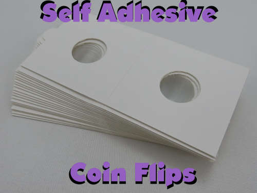 17.5 mm Self Adhesive Coin Holders, 20 x Hartberger Coin Flips, No PVC