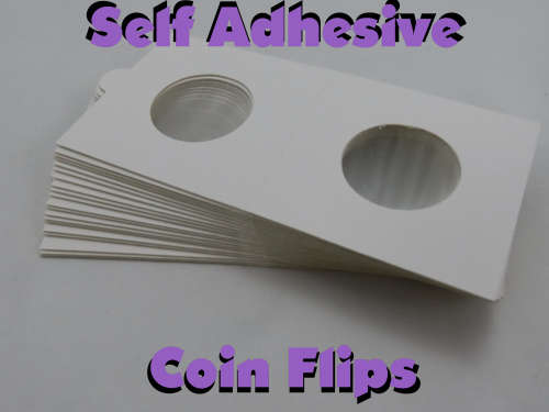 25 mm Self Adhesive Coin Holders, 20 x Hartberger Coin Flips, No PVC