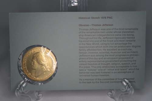 American Revolution Bicentennial First Day Cover 1976 with Thomas Jefferson Medal