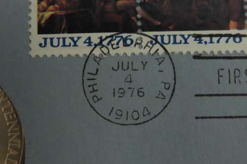 American Revolution Bicentennial First Day Cover 1976 with Thomas Jefferson Medal