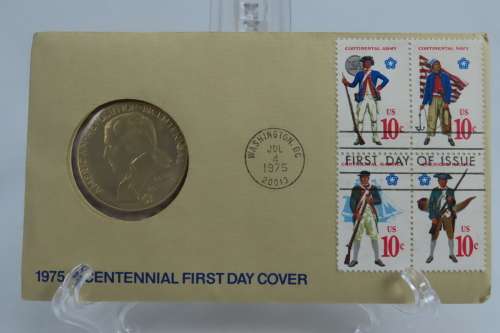 American Revolution Bicentennial First Day Cover 1975 with Paul Revere Medal