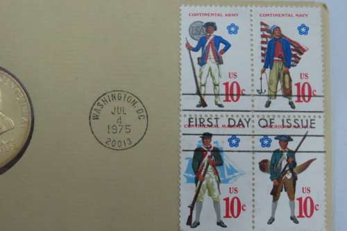 American Revolution Bicentennial First Day Cover 1975 with Paul Revere Medal