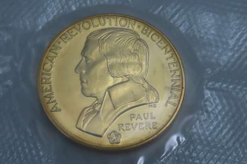 American Revolution Bicentennial First Day Cover 1975 with Paul Revere Medal