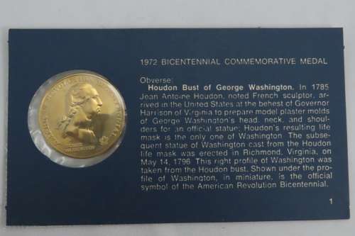 American Revolution Bicentennial First Day Cover 1972 with George Washington Cherry Tree Medal