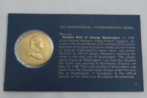 American Revolution Bicentennial First Day Cover 1972 with George Washington Cherry Tree Medal