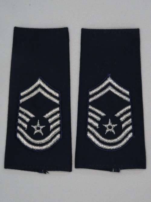 1 Pair United States Air Force Serior Master Sergeant Insignia Shoulder Boards Rank Epaulettes E8
