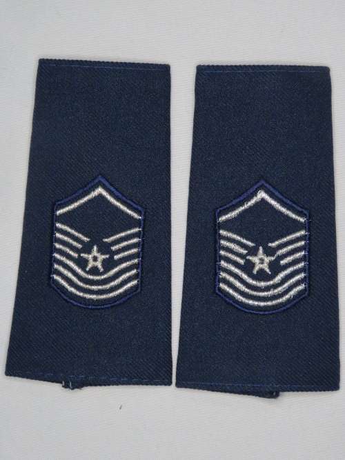 1 Pair United States Air Force Master Sergeant Insignia Shoulder Boards Rank Epaulettes E7