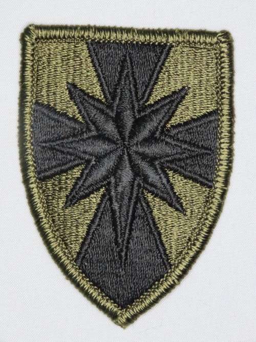 United States Vietnam Era Army 8th Field Support Command Insignia Patch, OD Subdued