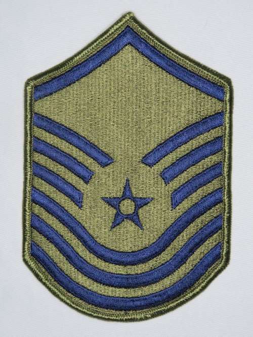 Vintage United States Air Force Senior Master Sergeant Rank Insignia Patch E8, SMSgt Pre-91