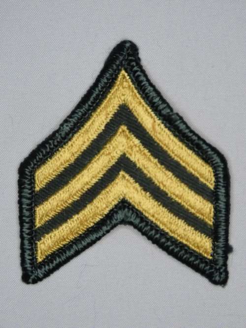 United States Army Sergeant Class Rank Insignia Patch E5, Size 2