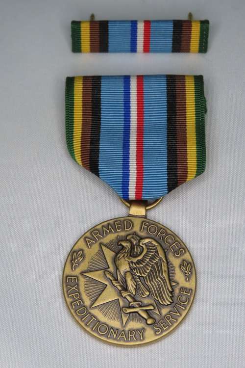 United States Armed Forces Expeditionary Medal, in original box with Ribbon and Bar, USA