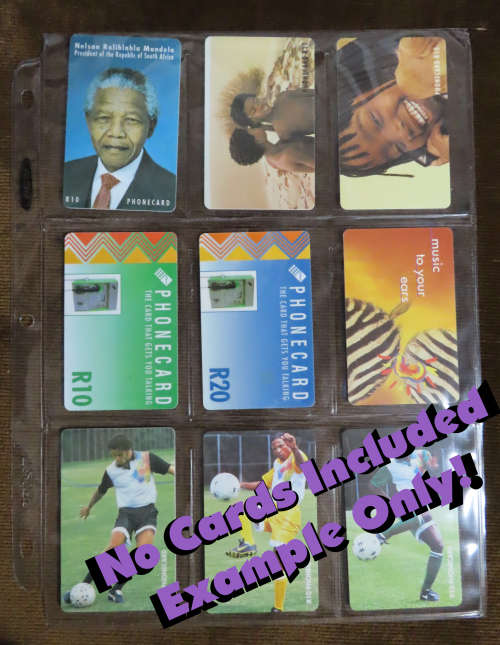 Phone Card Pages, fits Universal Album/Binder, No PVC, 9 Pocket