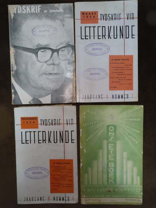 Mixed Lot os 7 Afrikaans Literature Books 1950`s Tydskrif vir Letterkunde