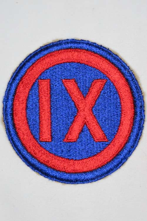 Vintage United States Army 9th Corps Insignia Patch, IX Corps WWII Era Patch