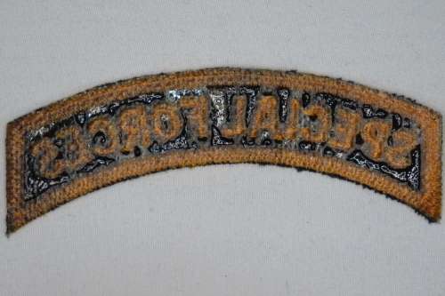 United States Army Special Forces Tab Insignia Patch Gold on Black