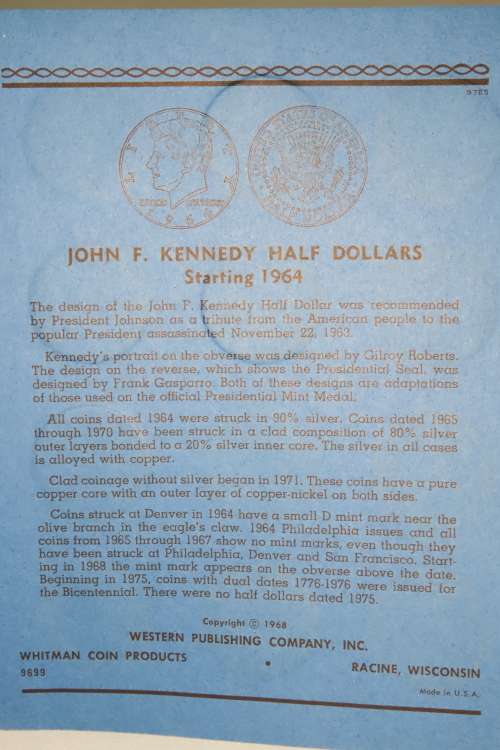Collector`s Folder for Kennedy Half Dollars Starting 1964 - 1985