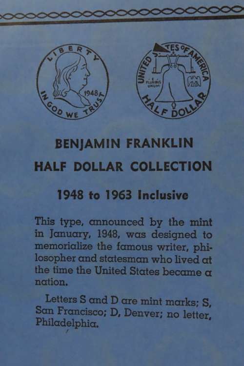 Collector`s Folder for Franklin Half Dollars 1948 - 1963,
