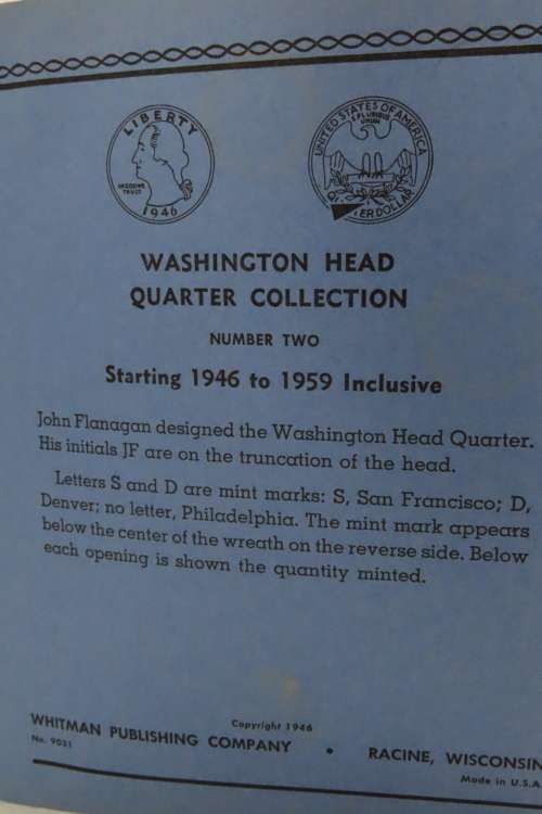 Collector`s Folder for Washington Quarter Dollars 1946 - 1959