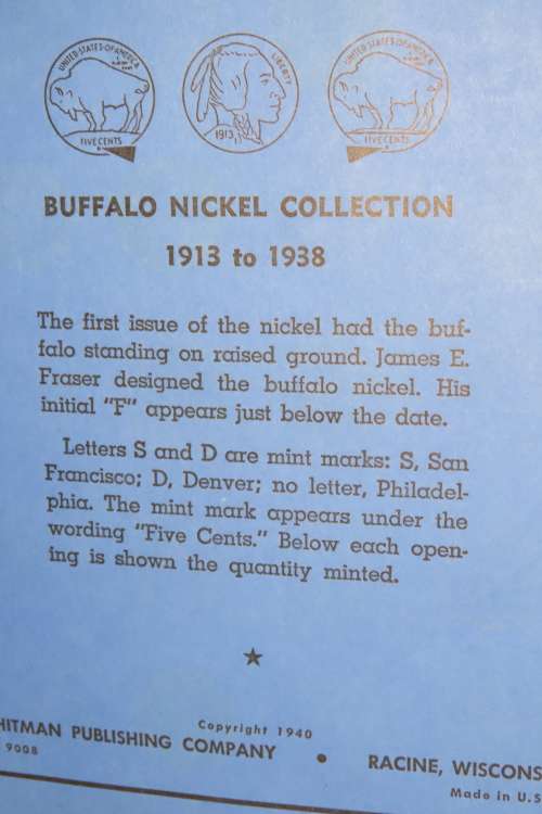 Collector`s Folder for Buffalo Nickel Collection 1913 to 1938