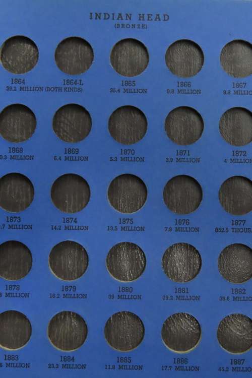 Collector`s Folder for Indian Head Cent Collection 1857 to 1909 including Flying Eagle Cents