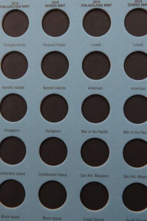 Collector`s Folder for National Parks Quarter Dollars Collection 2016 to 2021