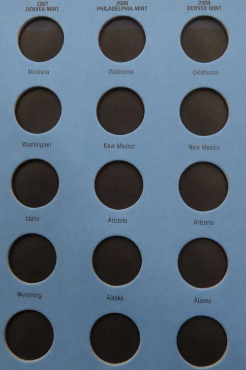 Collector`s Folder for Statehood Quarter Dollars Collection 2006 to 2009