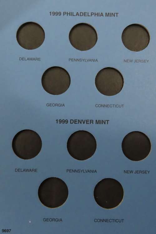 Collector`s Folder for Statehood Quarter Dollars Collection 1999 to 2001