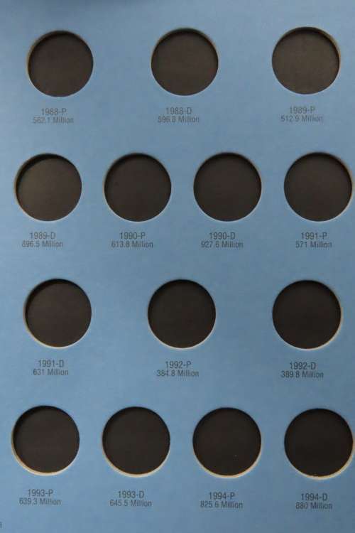 Collector`s Folder for Washington Quarter Dollars Collection 1988 to 1999