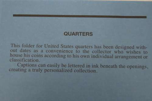 Collector`s Folder for Plain Quarter Dollars Collection No Dates