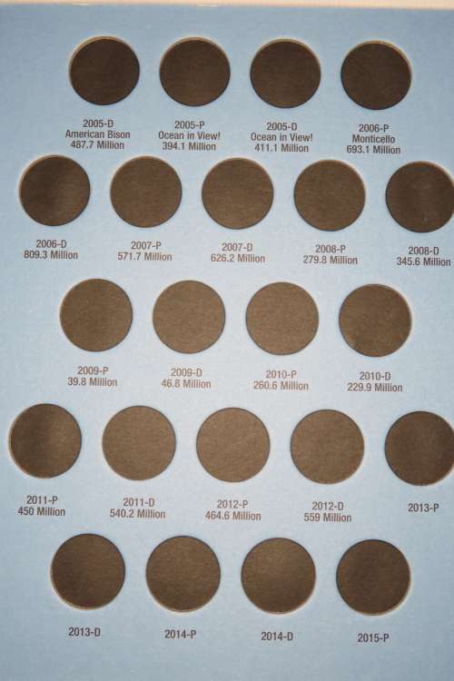 Collector`s Folder for Jefferson Nickel Collection 1996 to 2025