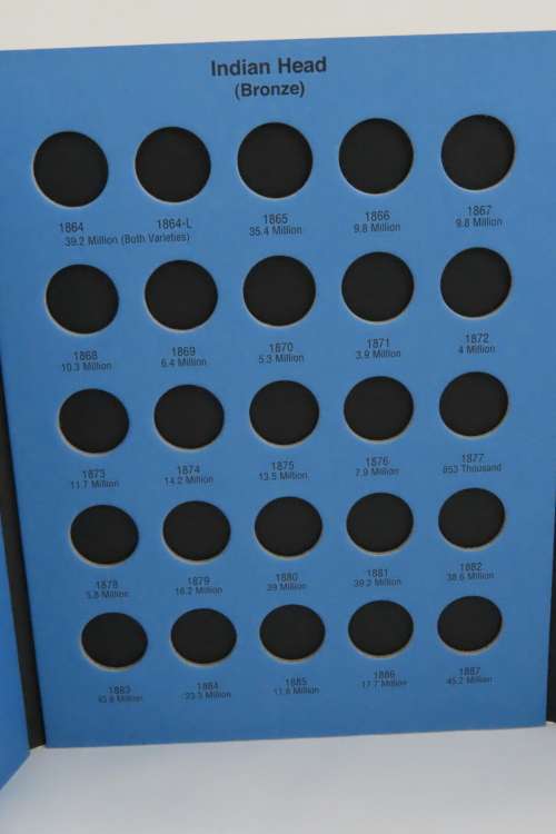 Collector`s Folder for Indian Head Cent Collection 1857 to 1909