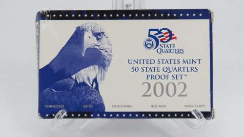 USA , 2002 Complete Statehood Quarters Proof set, 5 coin Set