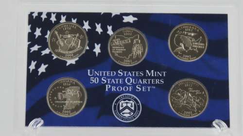 USA , 2002 Complete Statehood Quarters Proof set, 5 coin Set