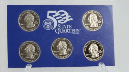 USA , 2002 Complete Statehood Quarters Proof set, 5 coin Set