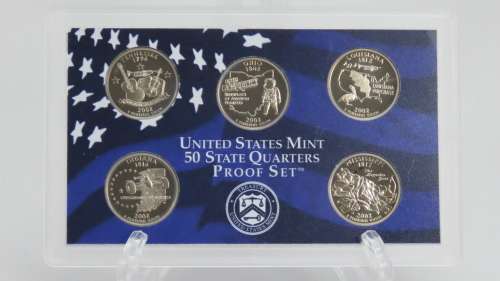 USA , 2002 Complete Statehood Quarters Proof set, 5 coin Set