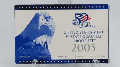 USA , 2005 Complete Statehood Quarters Proof set, 5 coin Set