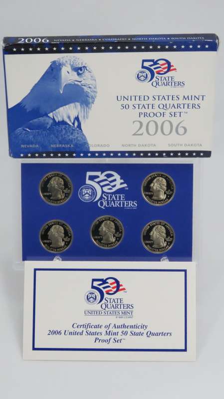 USA , 2006 Complete Statehood Quarters Proof set, 5 coin Set