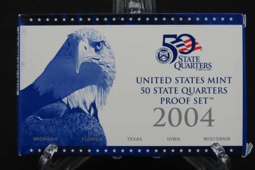 USA , 2004 Complete Statehood Quarters Proof set, 5 coin Set