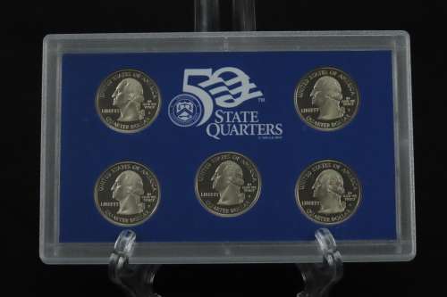 USA , 2004 Complete Statehood Quarters Proof set, 5 coin Set