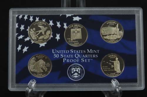USA , 2008 Complete Statehood Quarters Proof set, 5 coin Set