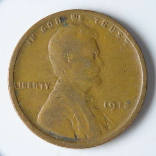 USA , 1918 Lincoln Cent, Wheat Penny , Philadelphia Mint