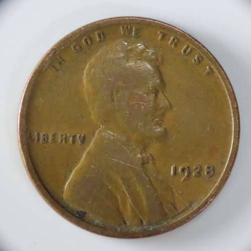 USA , 1928 Lincoln Cent, Wheat Penny , Philadelphia Mint