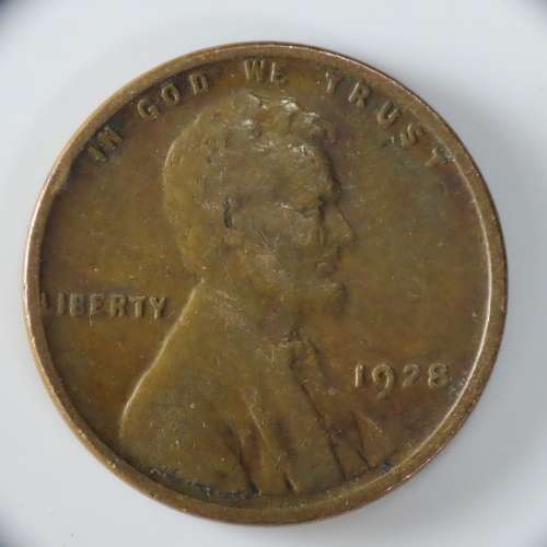 USA , 1928 Lincoln Cent, Wheat Penny , Philadelphia Mint