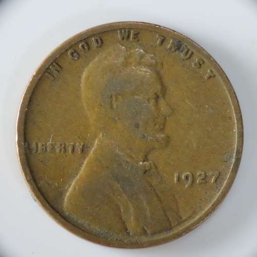 USA , 1927 Lincoln Cent, Wheat Penny , Philadelphia Mint
