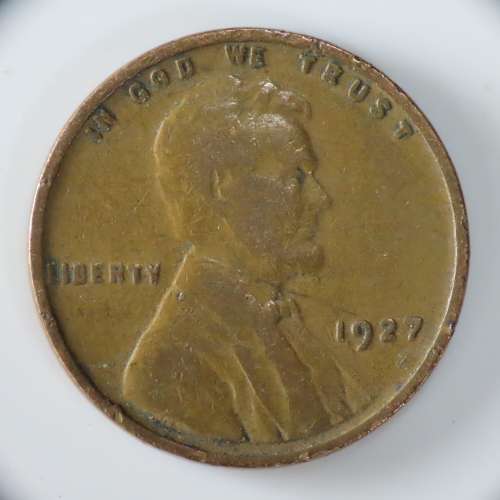 USA , 1927 Lincoln Cent, Wheat Penny , Philadelphia Mint